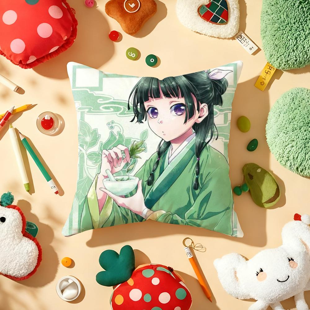 The A-Apothecary Diaries Maomao Cushion Cover Plush Fabric Soft Double-Sided Printed Sofa Warm Winter Home Gift Pillow Cover