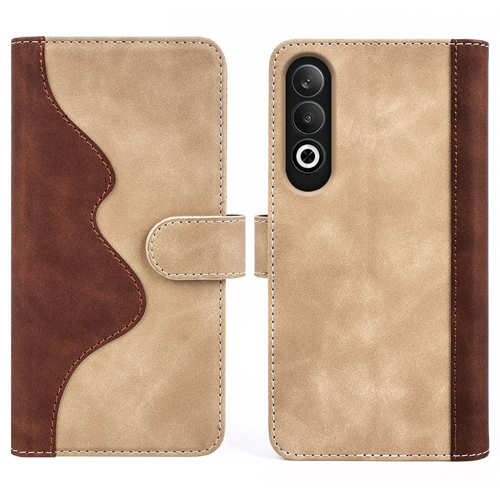 For OnePlus Nord CE4 5G/Oppo K12 Case Wallet Two-Color Splicing Leather Phone Cover