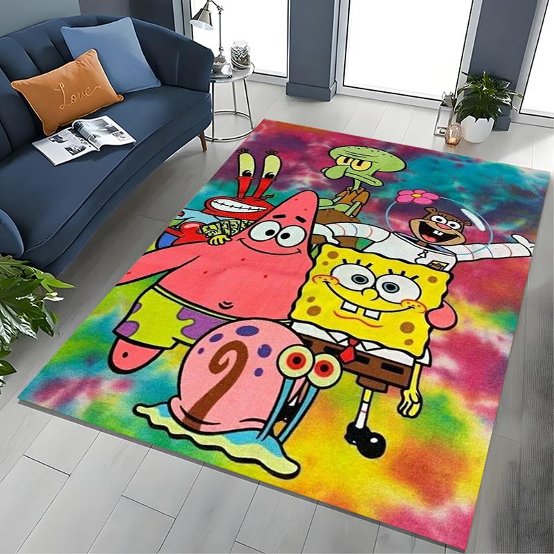 17 Styles Cartoon SpongeBob Print Area Rugs 3D Carpet for Home for Living Room Bedroom Sofa Decor Floor Kids Play Anti-Slip Mats