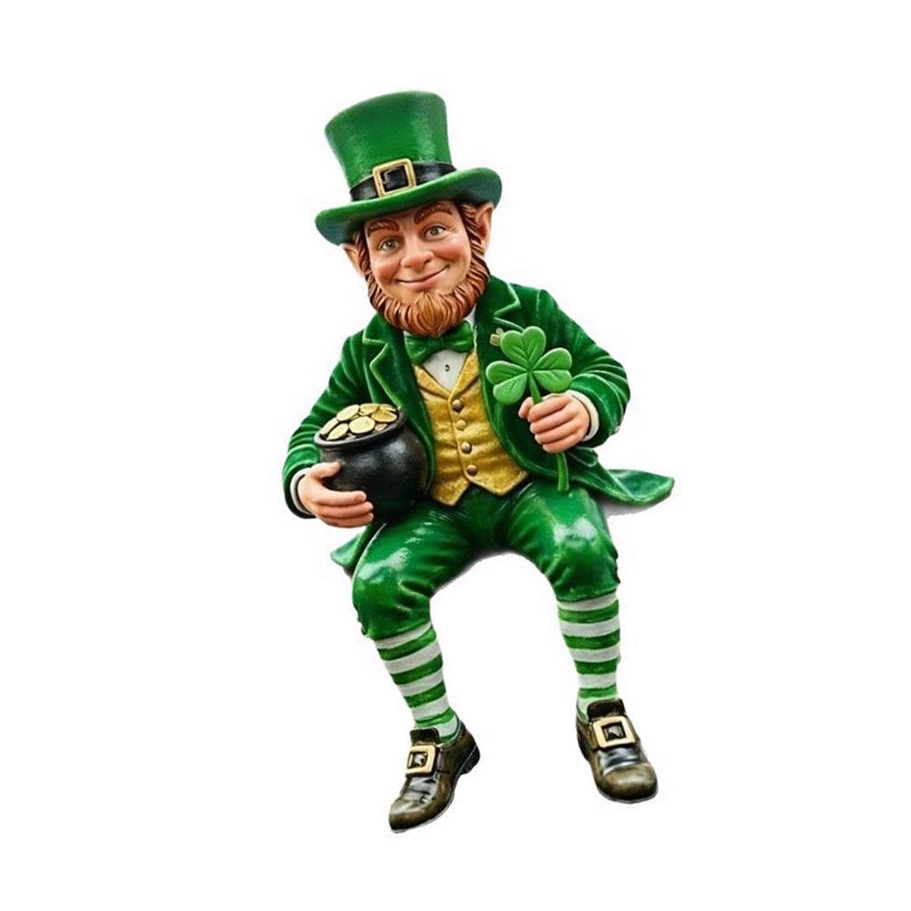 Festives Irish Leprechaun Figurine Resin Craft Shelf Sitters Patricks Day Ornament For Table Display And Gifting
