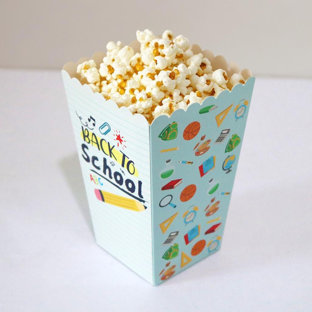 School Season Baked Goods Packaging Box Back To School Season Classroom Party Disposable Popcorn Box Customized Leisure