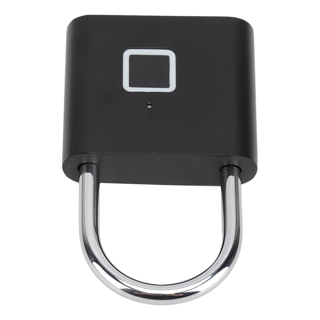 Fingerprint Padlock 0.5S Unlock Waterproof Hold 10 Fingerprints USB Interface Thumbprint Padlock with 3 Color Light for Luggage