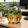 Harz Trinkbecher mit lustigen Fröschen 11oz Große Kapazität Kaffeetasse für stabiles Aufstellen Perfekt für Charme und Hydration
