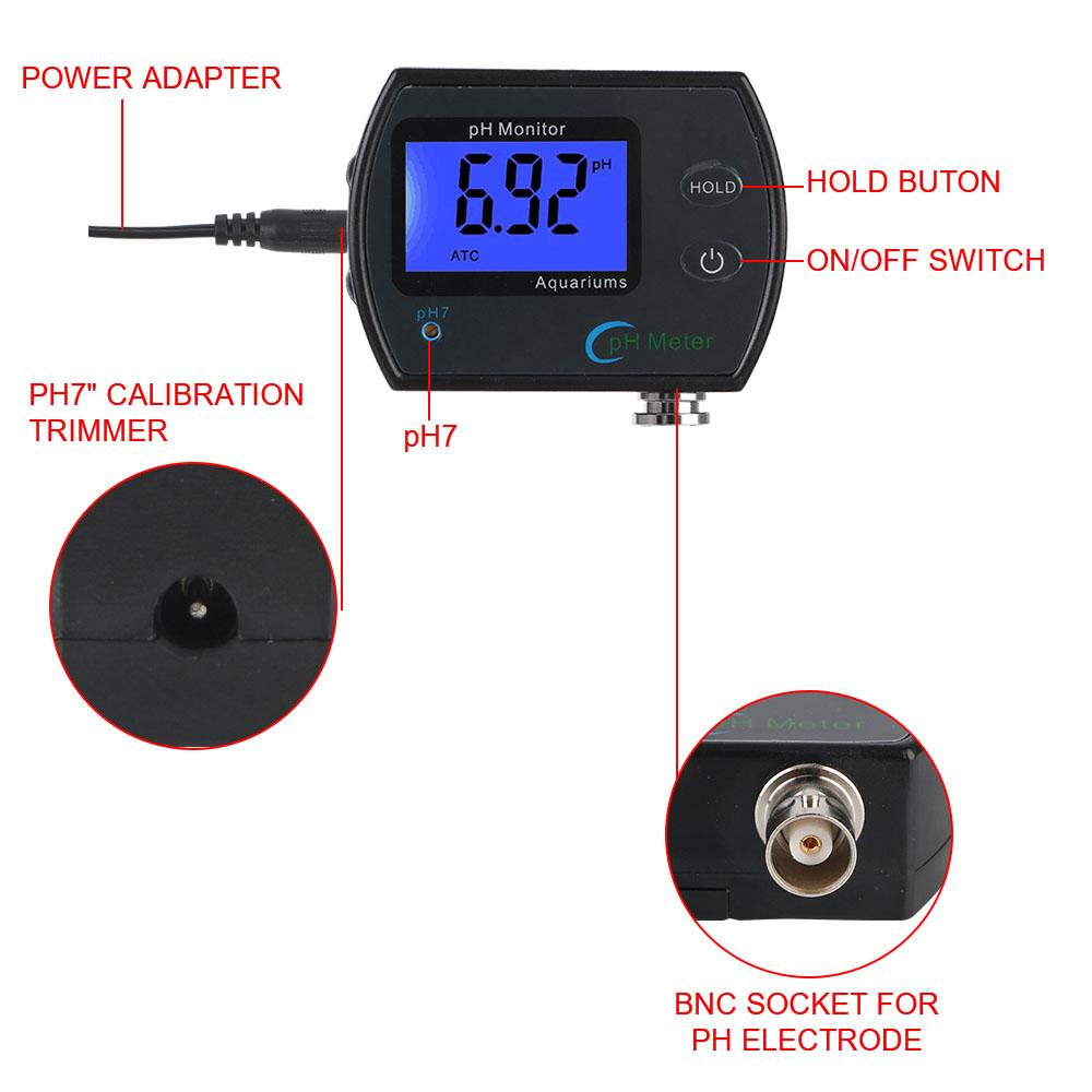 PH Meter EU plug Online pH monitor Acidometer Professional Accurate for Aquarium Multi-parameter Water Quality Monitor
