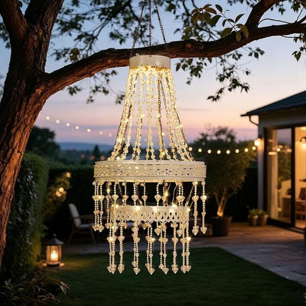 Waterproof Hanging Solar Lantern Crystal Acrylic Crystal Acrylic Lantern  Gifts for Women
