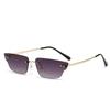 New borderless square sunglasses European and American fashion trend sunglasses female Internet celebrity street shooting style frameless sunglasses