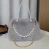 Fake Fox Fur Handbag Adorned with Fake Pearls Soft and Comfortable High-end Texture Large Capacity Women's Messenger Bag