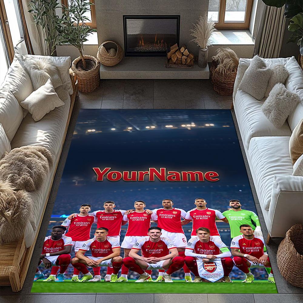 Arsenal Customizable Name Area Rug Perfect for Kitchen Entryway Study room Bedrooms Anti-slip Rug Office home decor Gift for Festivals