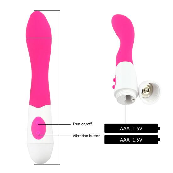 Women Silicone Vibrator 10 Vibration Modes Sex Toy Battery Powered G-Spot Vibrator Clitoral