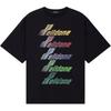 WE11DONE Casual Cracked Gradient Classic Barrage Letter Logo Crew Neck Short Sleeve T-Shirt Unisex Tops WD-TT2-25-755-U-BK