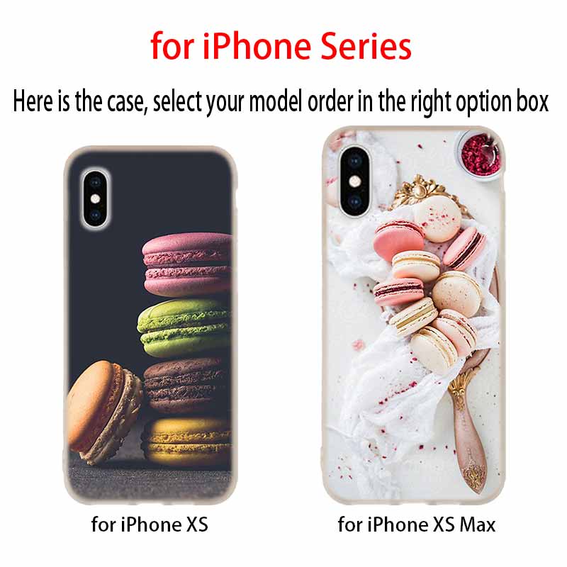Macarons Cake Soft Silicone Case For iPhone 13 11 12 Pro X XS Max XR 6 6S 7 8 Plus SE Mini Cover