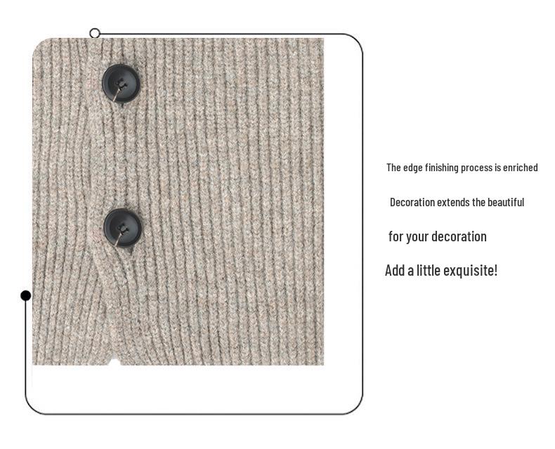 2025 European & American High-End Wool Knitted Flower Button Neck Warmer for Autumn/Winter