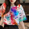 Women's Rainbow Pattern T-shirt Printed T-shirt Graffiti Casual T-shirt
