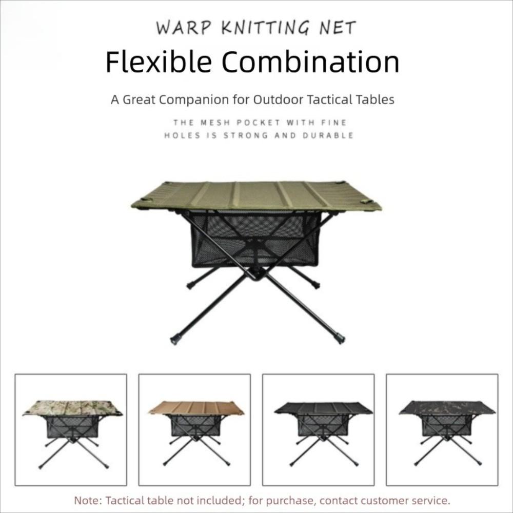 Portable Picnic Table Storage Net Bag Large Capacity Black Mesh Bag Outdoor