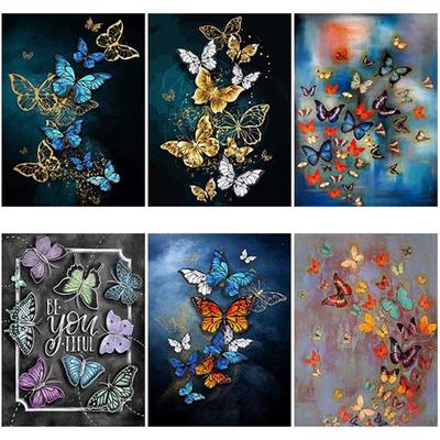 Peinture diamant papillon 5D à faire soi-même, broderie artistique, perceuse ronde complète, strass, Animal, point de croix, décoration d'intérieur, cadeau