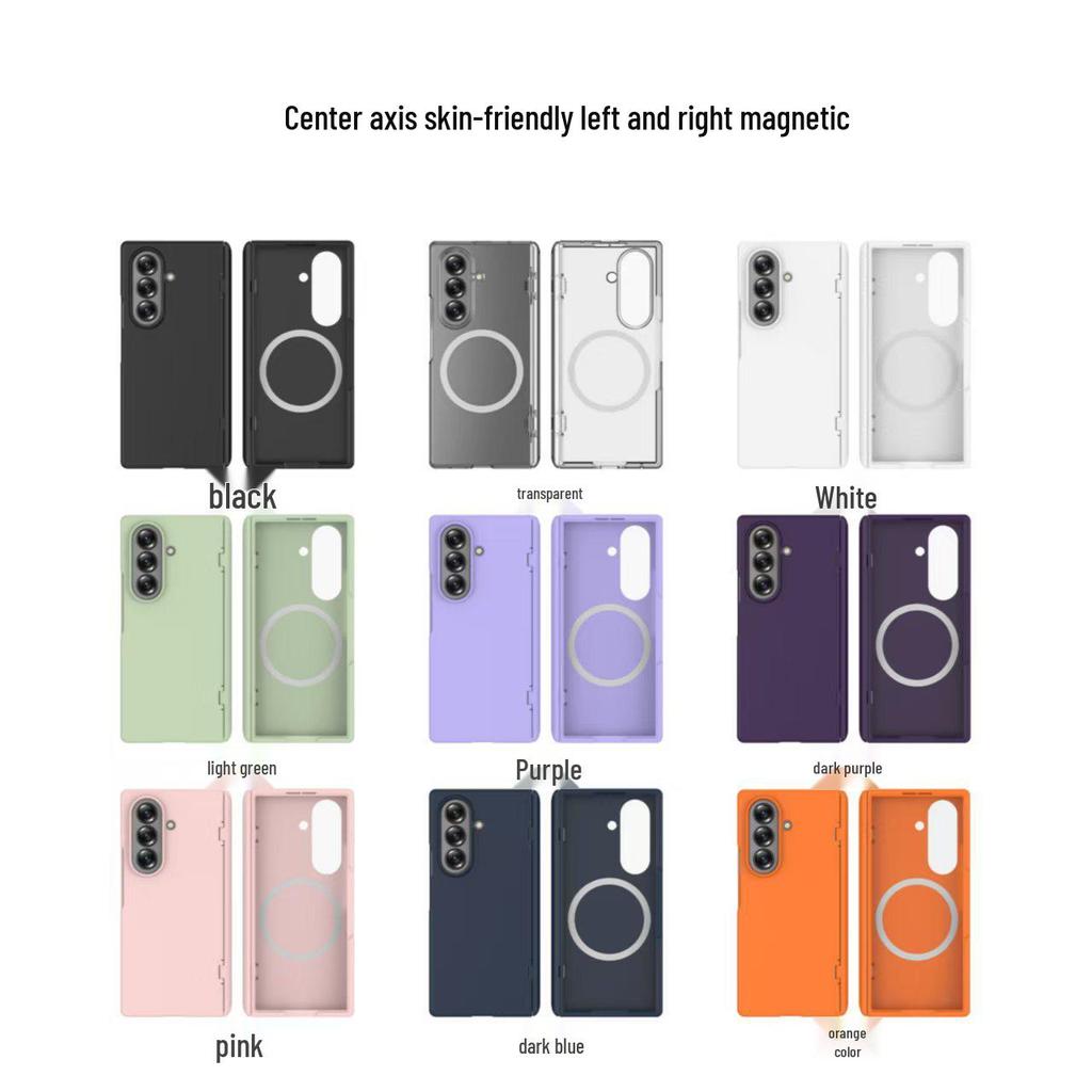 Samsung Z Fold7 Magnetic Wireless Charging Case with Spring Hinge and Skin-Feel Finish, compatible with Fold6.