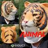 EXDUCT Animal Mask, Tiger Animal Mask, Headgear, Mask, Mask, Party Mask, Funny Mask, Cosplay Mask, Disguise Mask, Costume