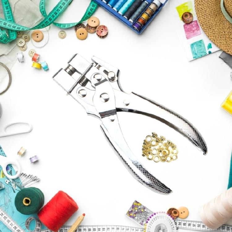 Eyelet Hole Puncher Leather Belt Hole Punch Plier Revolve Sewing Machine Bag