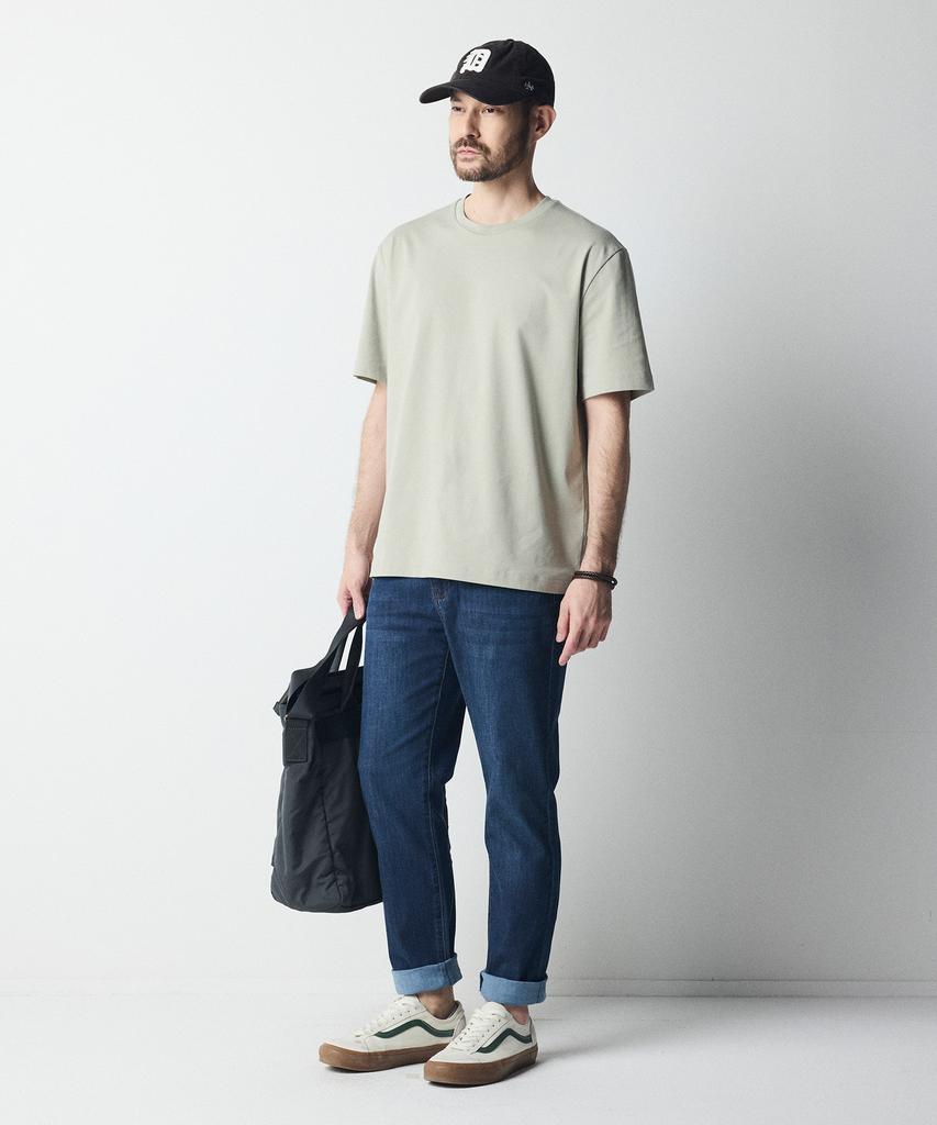 STCO [Black Label] Supima Round Neck Short Sleeve T-Shirt_Green (Semi-Oversized Fit)_Stswb95Nse