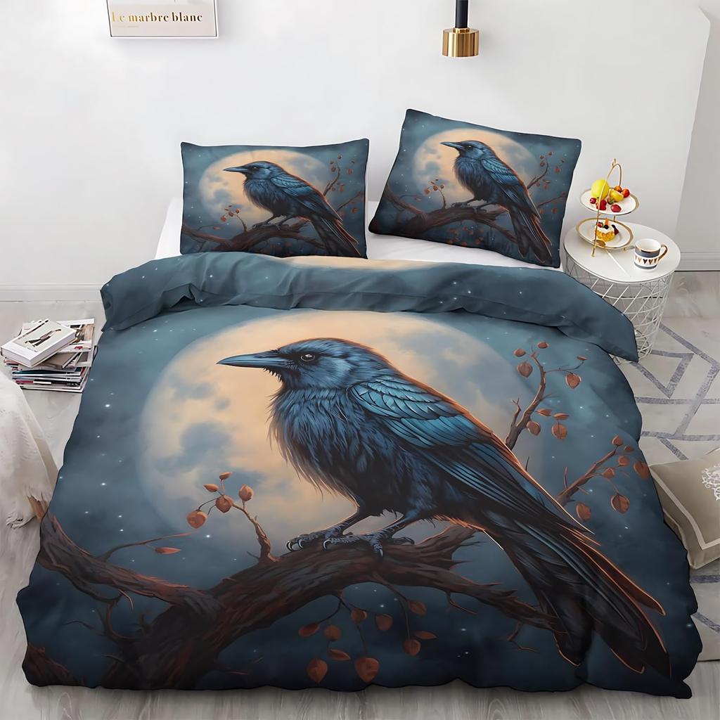 Raven Duvet Covers For Boys Men Quilt Covers Queen Size Lightweight Down Bedroom Decor 2 Pillowcases 1 Duvet Cover No Comforter