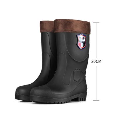 Direktverkauf ab Werk PVC Wasserdichte Herren Arbeitsstiefel Verdickte Baumwolle Regenstiefel