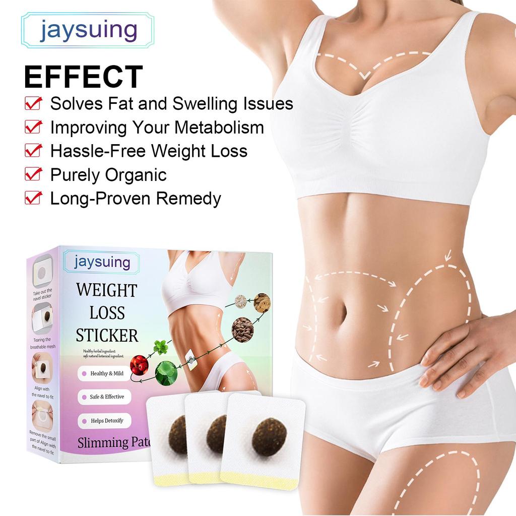 Jaysuing Weight Loss Sticker 30Pcs Slimming Patch Natural Herbal Detox Patches Healthy Mild Fat Burning Body Slim Patch