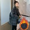Checkered Coat for Women Autumn Winter Korean Edition Retro Western Style Reduced Age Small Fragrant Whisper Coat for Women