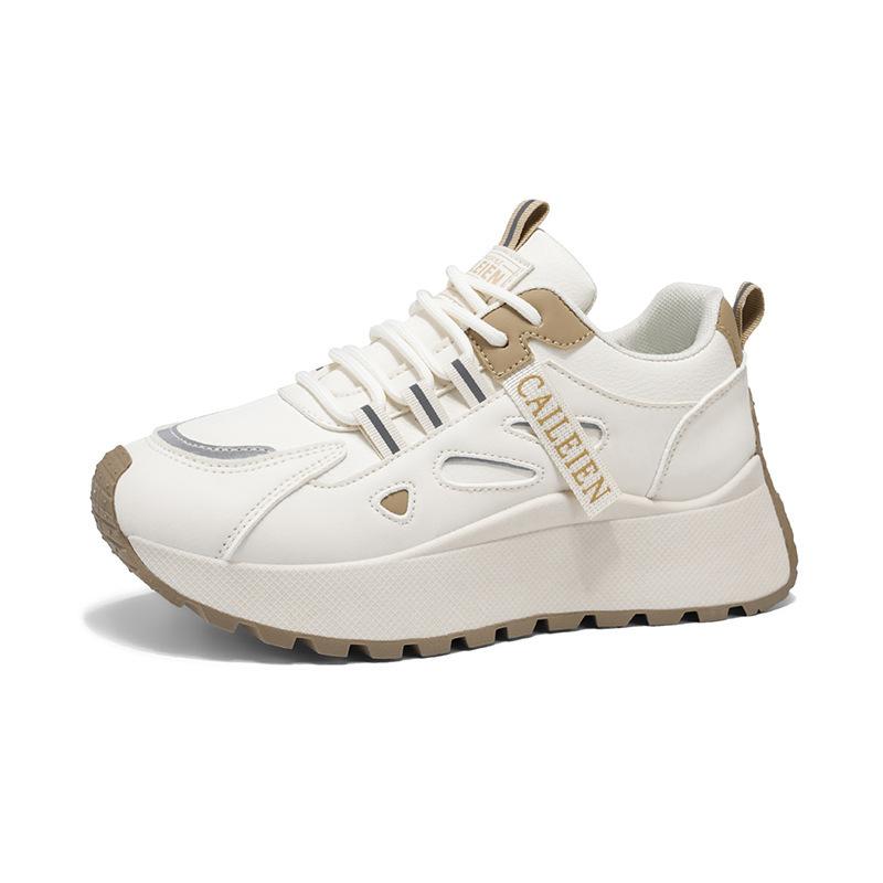 Scarpe sportive traspiranti nuove per primavera e autunno suola spessa rialzo casual scarpe bianche piccole da papà
