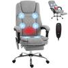 Office Chair With 6 Point Vibration Massage And Heat Executive Computer Desk Chair With High Back Reclining Grey