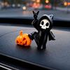 Halloween Ornament, Ghost Pumpkin Matte Texture Figure, 3D Printed Halloween Decoration for Desktop Bedroom Car Display