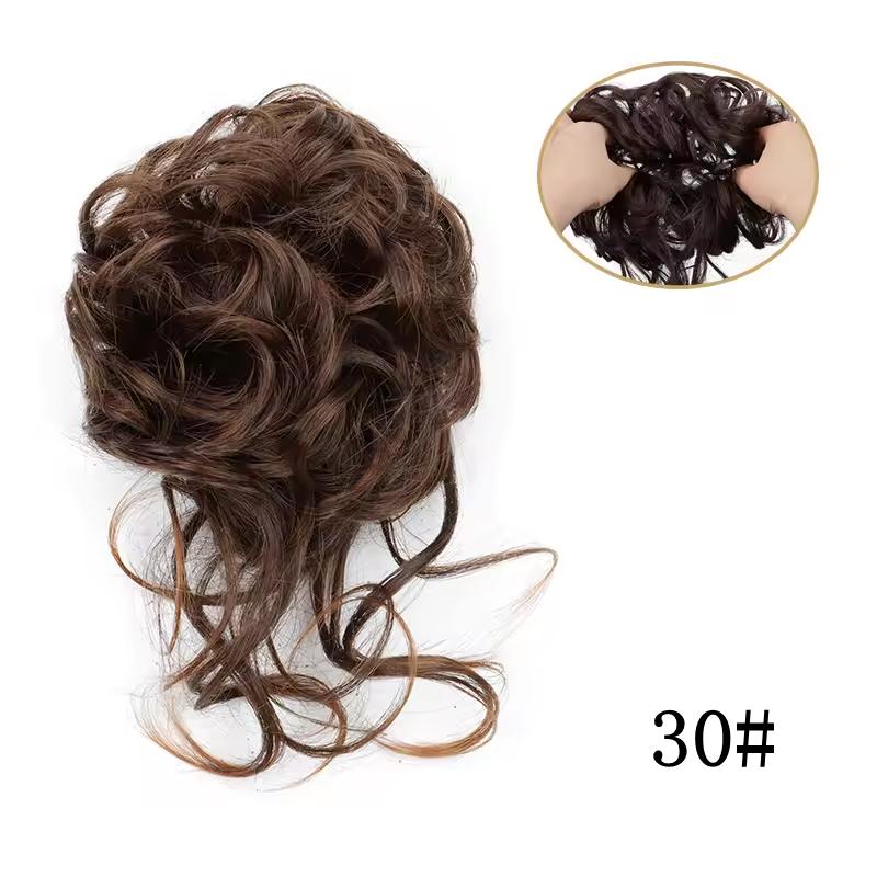 Messy Bun Hair Piece Synthetic Tousled Updo Hair Buns Extension Elastic Hair Band Hair Fake Hair Accessories for Women Girls