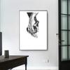 Nordic Fashion  Lover Kiss Black White Abstract Line Posters Print Canvas Painting Hand Wall Art Pictures Bedroom Home Decor
