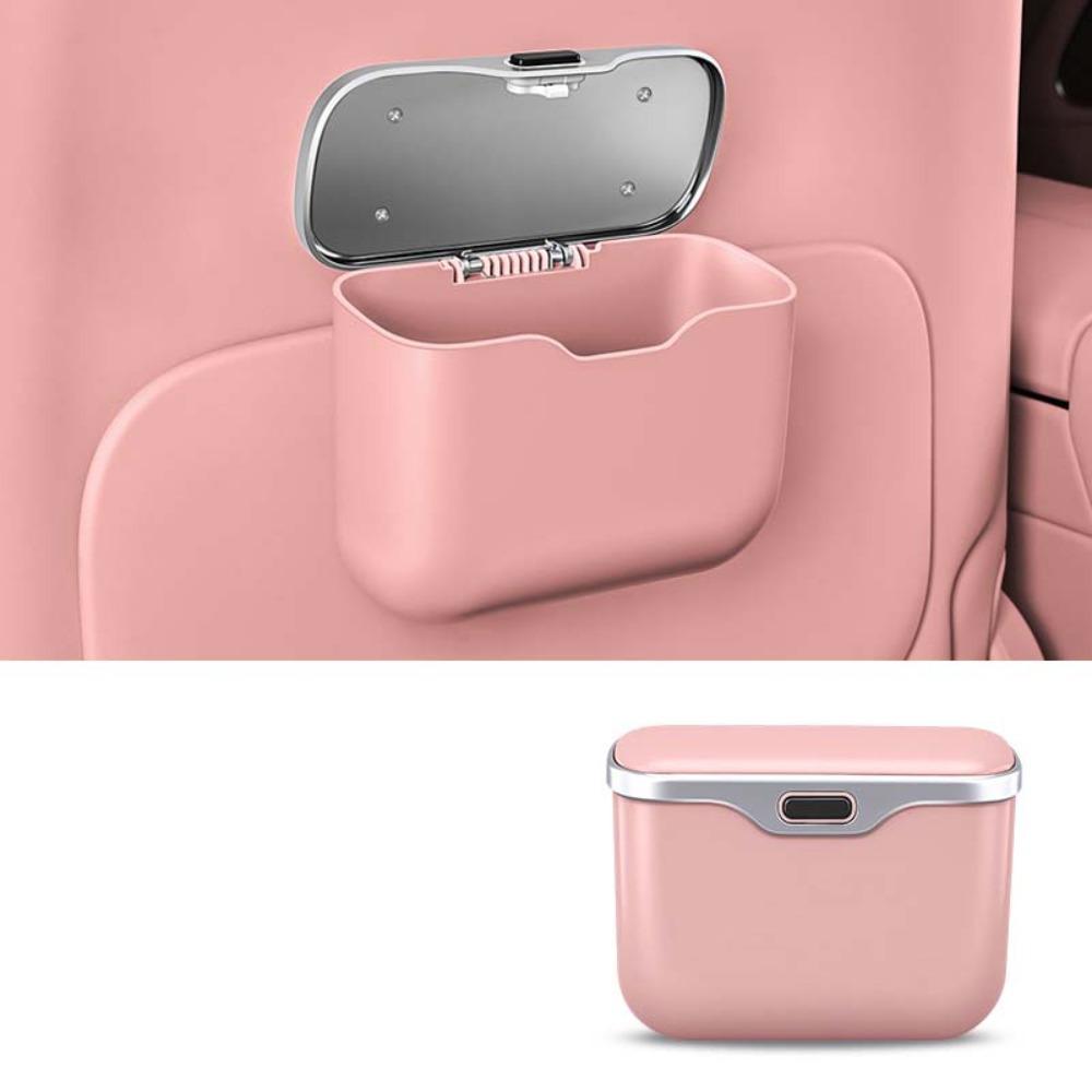 Leak-proof Car Trash Can with Lid Button Multi-functional Organizer Box  for Wet and Dry Use