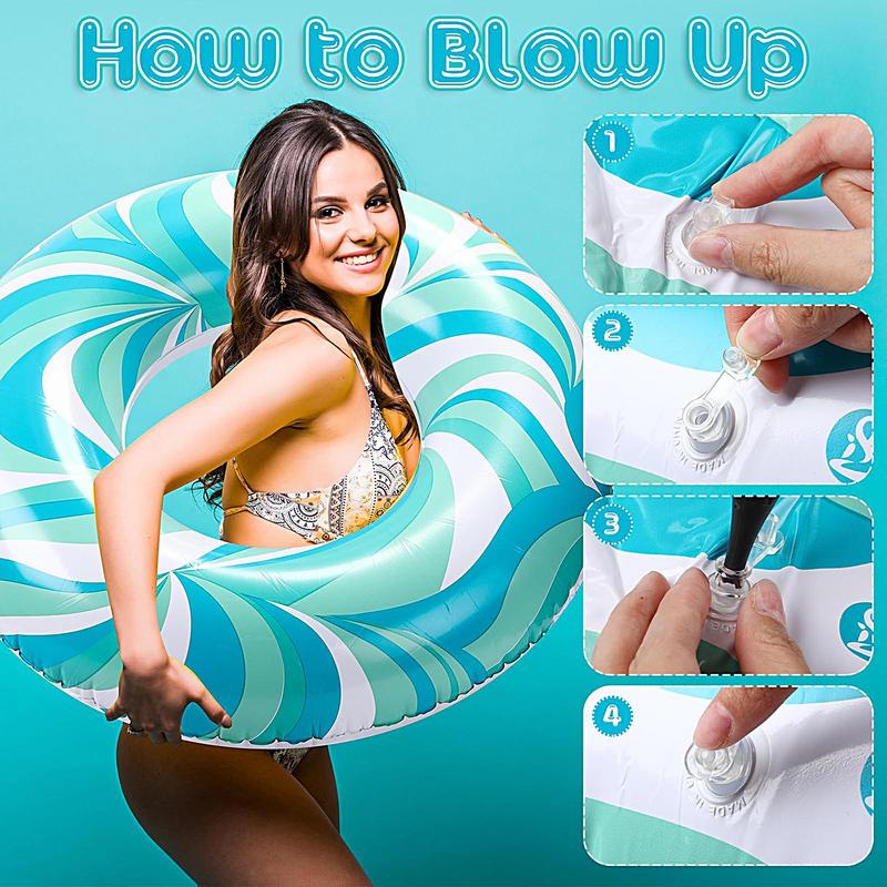 Thickened Swimming Ring For Children, Beach Water Sports, Swim Ring, Adult Water Ripple Print Design Ring, Swimming PoolLifebuoy