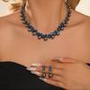 Elegantes Perlenhalsketten- und Ohrringset: Vielseitiger Vier-teiliger Hochzeits Schmuck mit Quaste und Schlüsselbein Kette