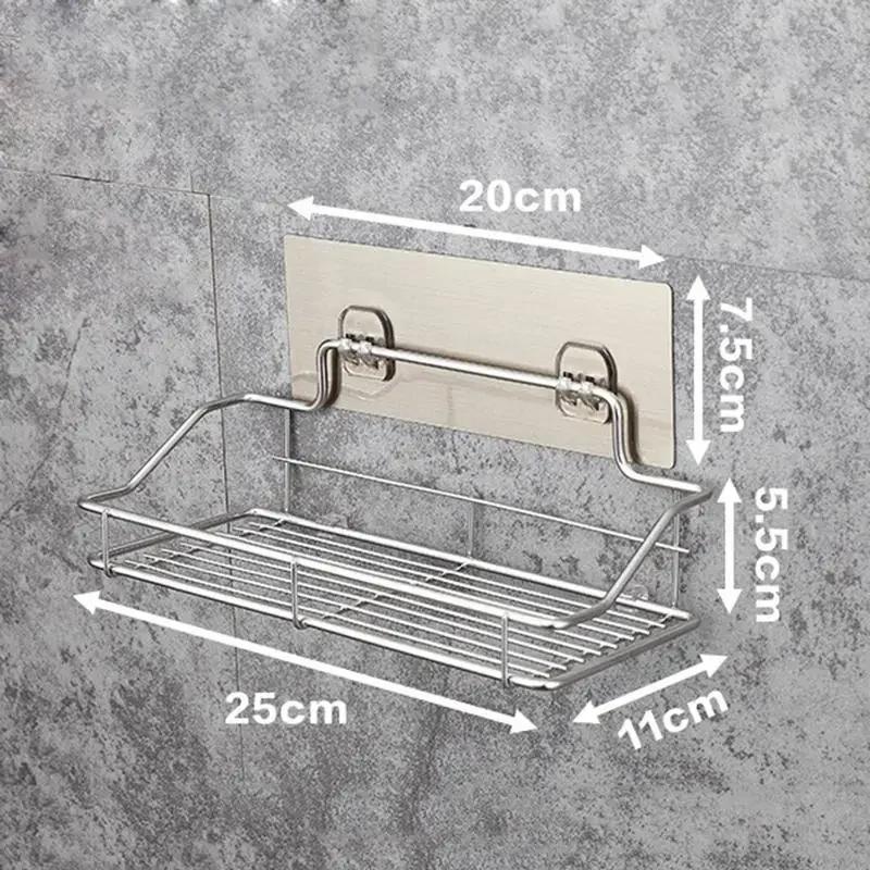 

Bathroom Toilet Kitchen Wall Hanging Punch-Free Storage Rack Stainless Steel Storage Shelf