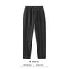 Men's Micro-Tapered Wool Suit Pants: Elastic Waist, Straight Leg, Wrinkle-Resistant, Slimming, Warm, Casual Trousers for Autumn & Winter.