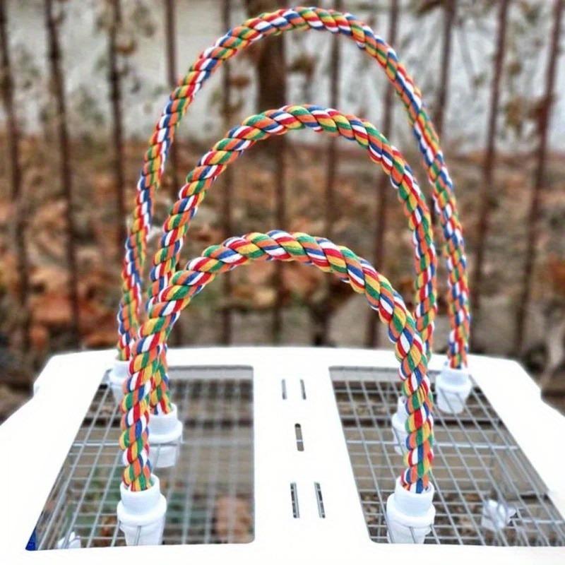 1 Stück Vogelspielzeug Langlebiges Baumwollseil Mehrfarbig Haustier Papagei Stehende Sitzstangen für Nymphensittich Papageienkäfig Spielzeug Haustier Vogelspielzeug.