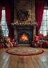 Weihnachts-Heim-Hintergrund Fotografie Fenster Kamin Holzboden Geschenkbaum Bär Kinder Baby Foto Kulisse Raumdekoration Studio