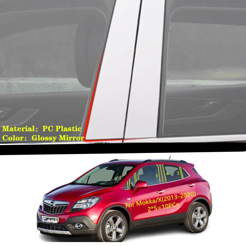 Car TPU/Glossy Mirror Pillar Post Cover For Opel Mokka/X 2013 2014 2015 2016 2017- Door Trim Window Decorative Sticker