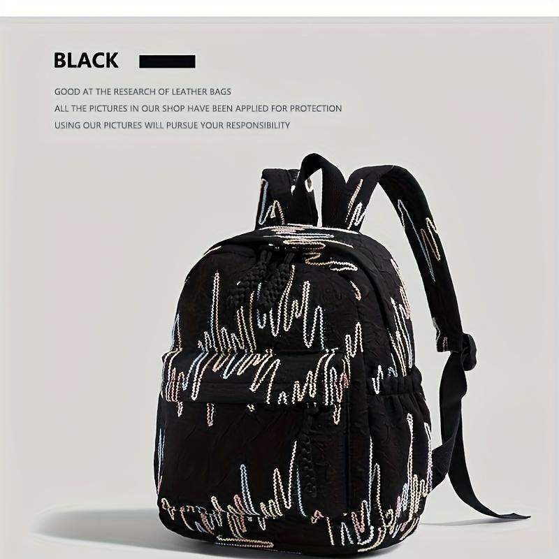 

Trendy Light Blue & White Contrast Backpack Versatile Casual Daypack Durable Polyester, Zip Closure, Perfect for School, Travel 1pc чёрный