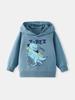 Boys' Cartoon T-Rex Embroidered Hooded Sweatshirt - 2026 Autumn/Winter Collection