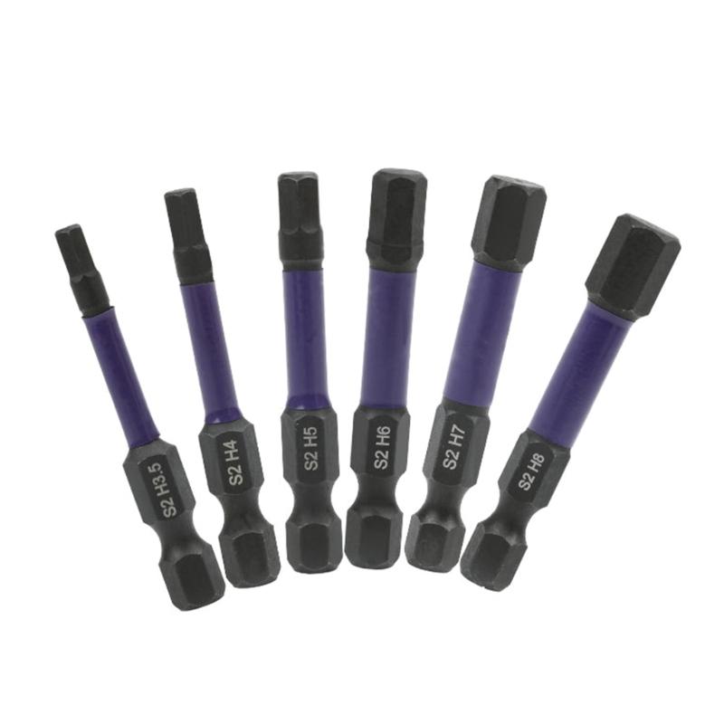 Magnetic Hex Head WrenchDrill Bit Set 1/4 Bit Set H 1.5-H 8 Inner Hexagonals Shank Screwdriver Head Hand Repair Tool