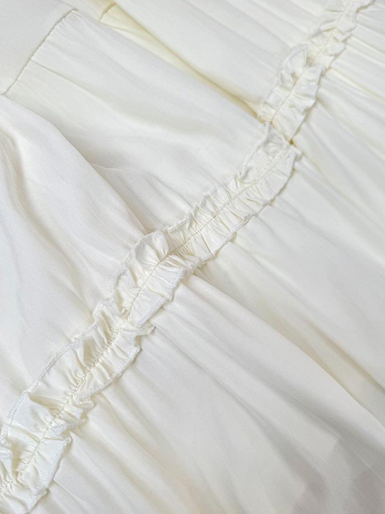 Damen 2026 High Waist Schlankmachender Doppellagiger Holzohrsaum A-Linie Kuchenrock