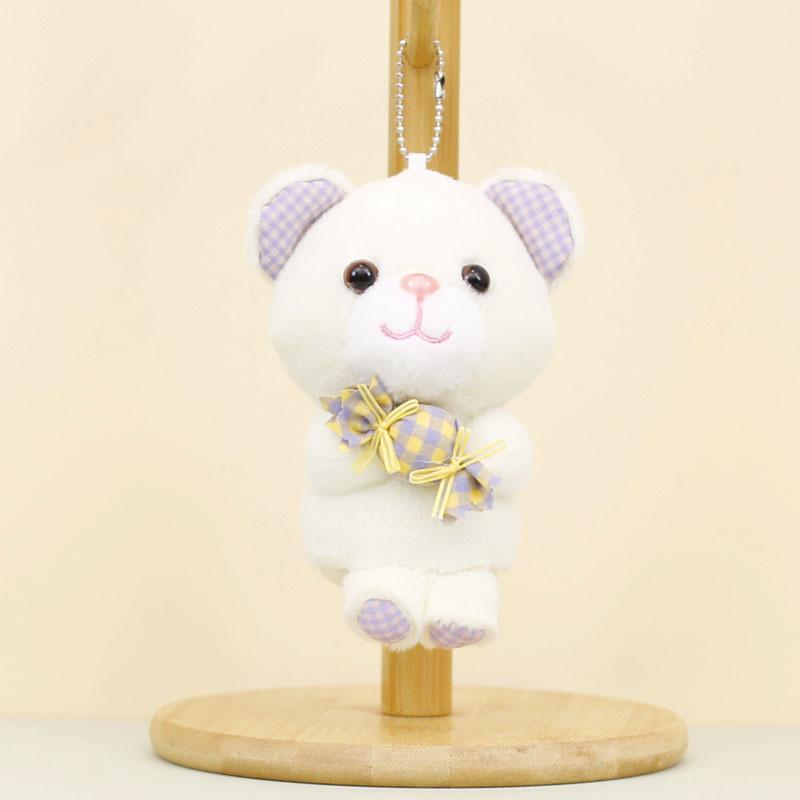 Adorable Candy Bear Plush Keychain With Soft Short Plush For Cute Bag Decoration