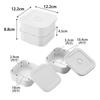 Yamazaki Tower Frozen Rice Container Airtight Lunch Box W X D X and Freezer 1365 Two-Tier & Valve-Equipped Set, White, 12.2cm 12.2cm 8.8cm H,