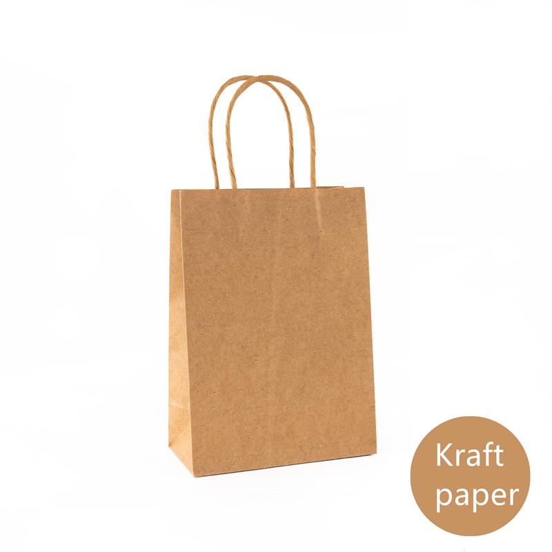 StoBag, Colorful Kraft Paper Gift Bag, Solid Color, for packing Goodies takeaway, birthday, wedding, Eco-Friendly, 12/30pcs