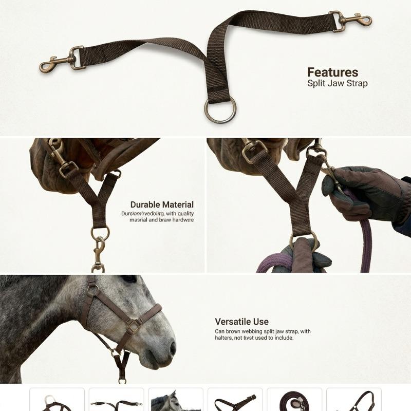 Heavy-Duty Double-Headed Horse Mouth Hook for Lead Ropes, Reliable Equestrian Training Connection Accessory