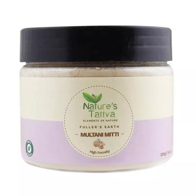 Multani Mitty: Sorunlu ciltler için Hint kili (200 gr), Fuller'ın Dünyası Multani Mitti, Doğanın Tattva'sı