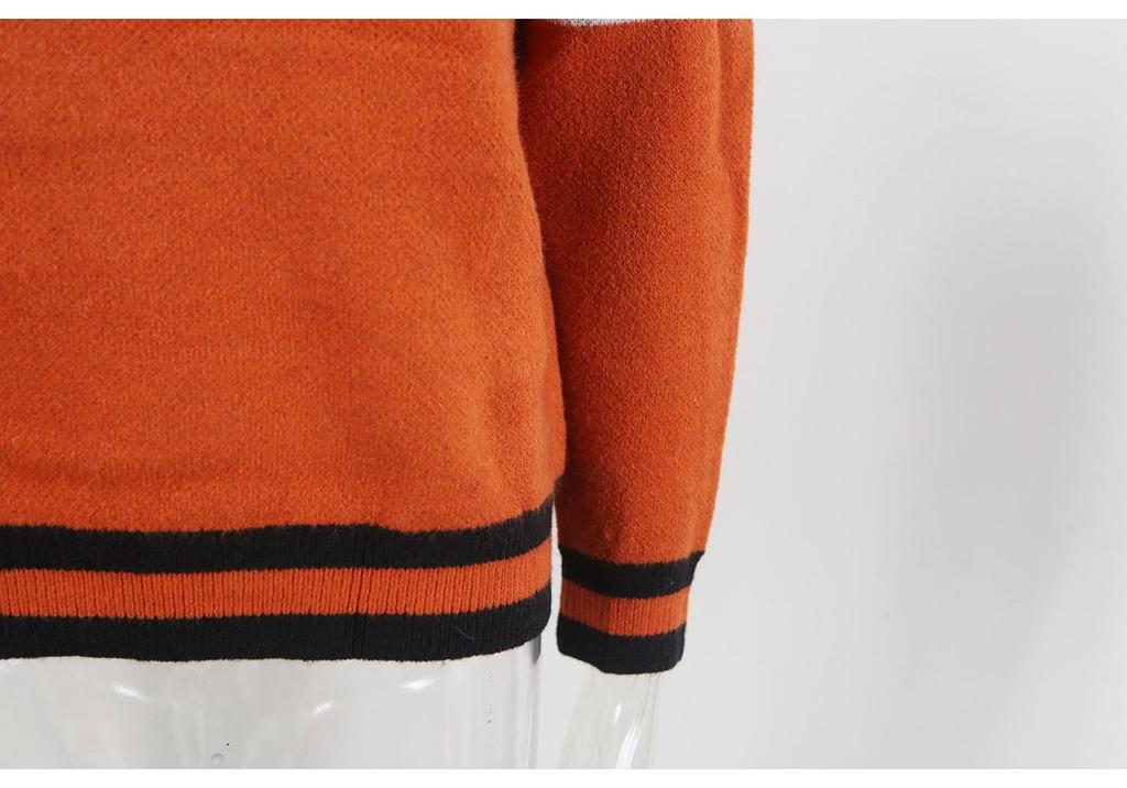 Plus Size Halloween Pumpkin Knit Pullover - Women's Autumn Winter Collection